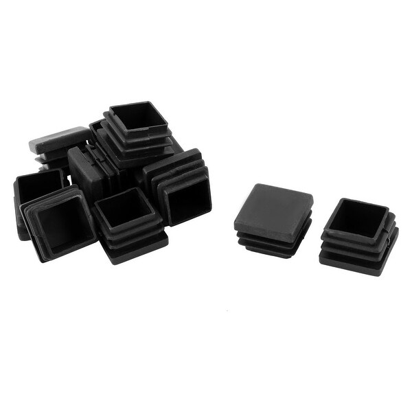 Dorm Plastic Square Furniture Closet Foot Ending Tube Insert Cap 24mm x 24mm