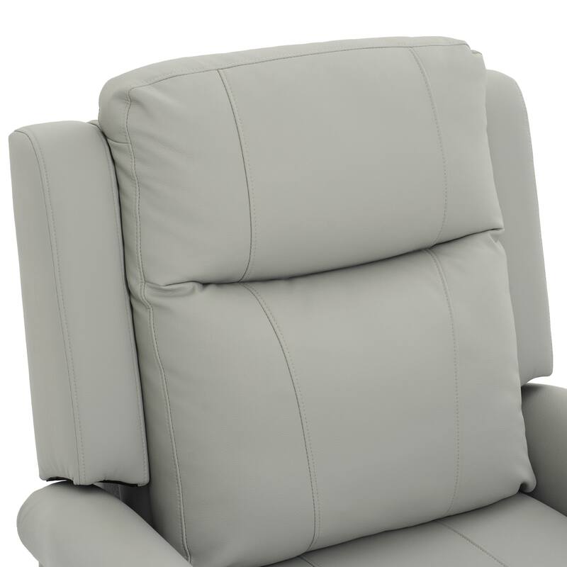 Manual Recliner 270°Swivel Rocker Chair PU Leather Recliner with Massage and Heating, Dual Reclining Positions and Side Pocket