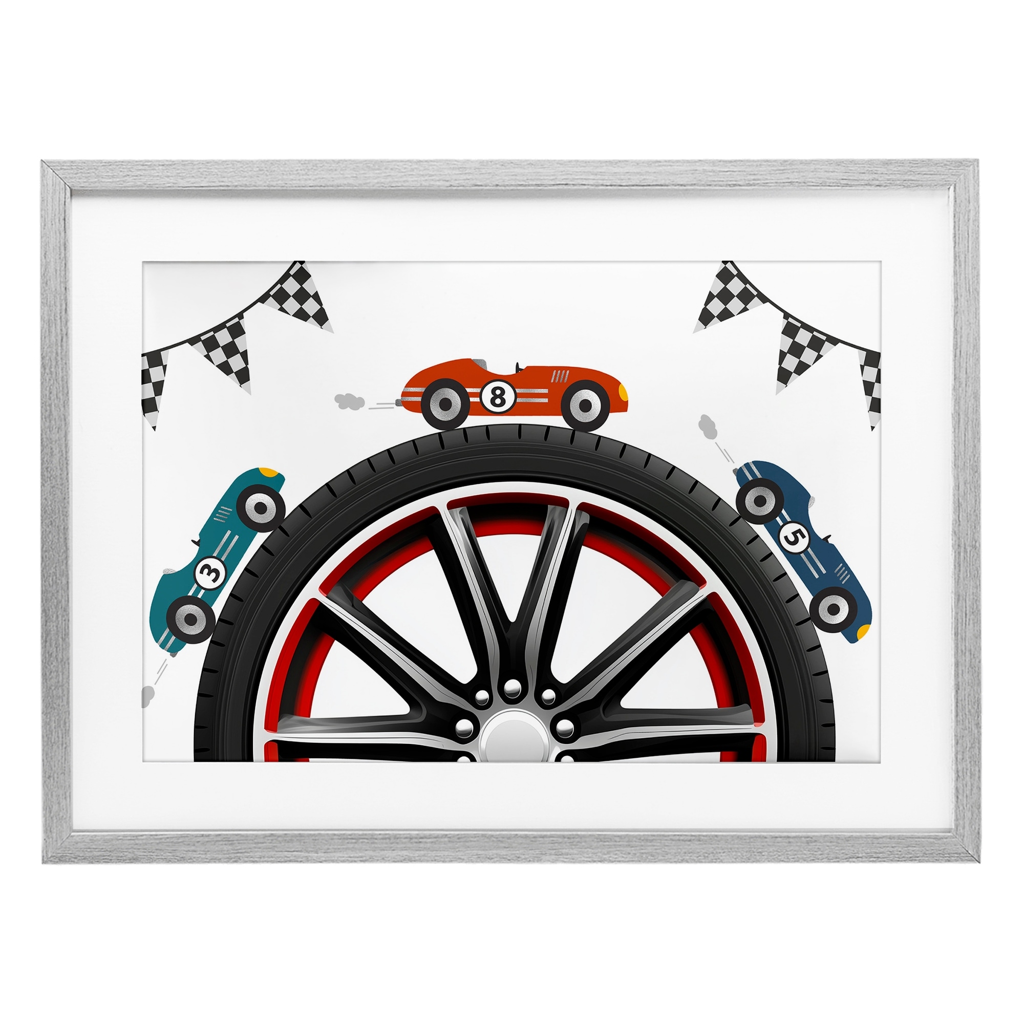Stupell Racing Around Wheel Under Glass Framed Design By Christine Simpson Art