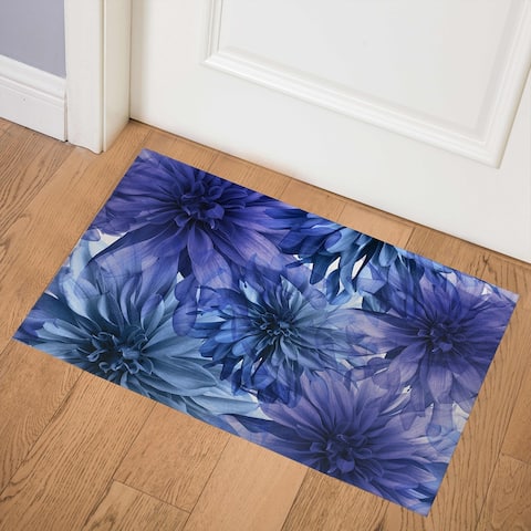 FLORAL BLOOMS VIOLET Indoor Floor Mat by Kavka Designs