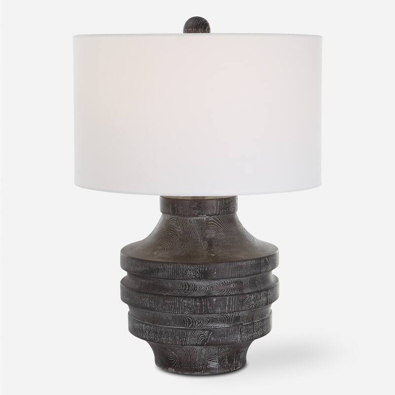 Timber Style Carved Table Lamp - 24"
