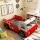 preview thumbnail 3 of 8, Rozo Contemporary Red Speedy Fire Engine Platform Kid Bed by Furniture of America
