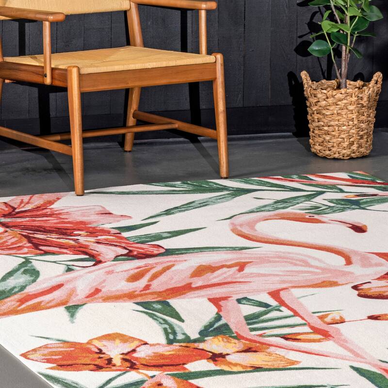 Nuloom Tropical Flamingo Indoor/ Outdoor Area Rug