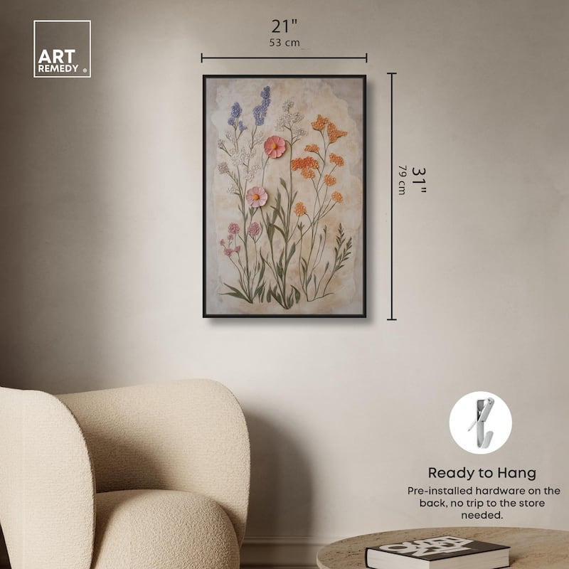 Sculpted Flora Frieze I Canvas by Art Remedy