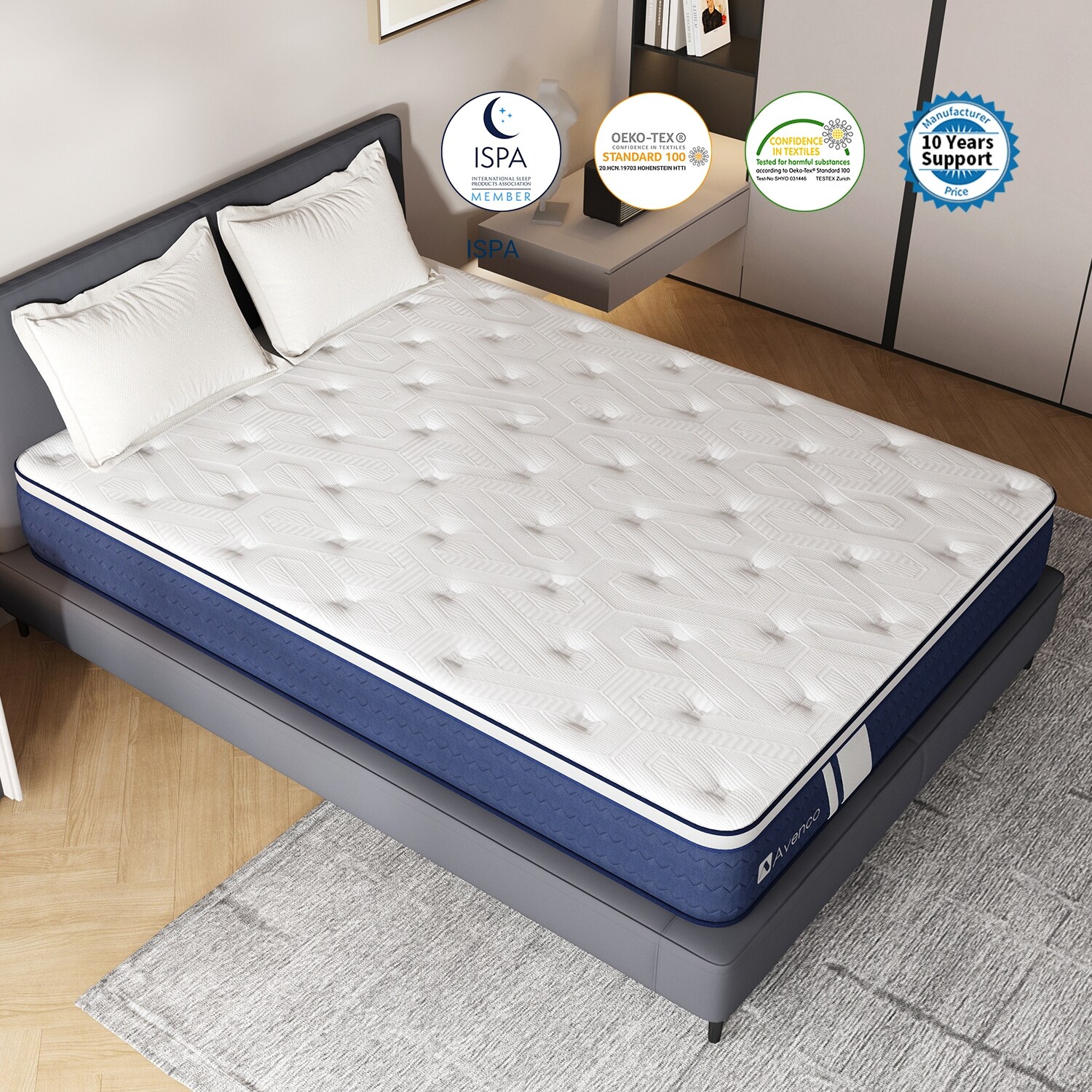 Avenco 12-inch Medium cooling Gel Memory Foam Mattress in a Box