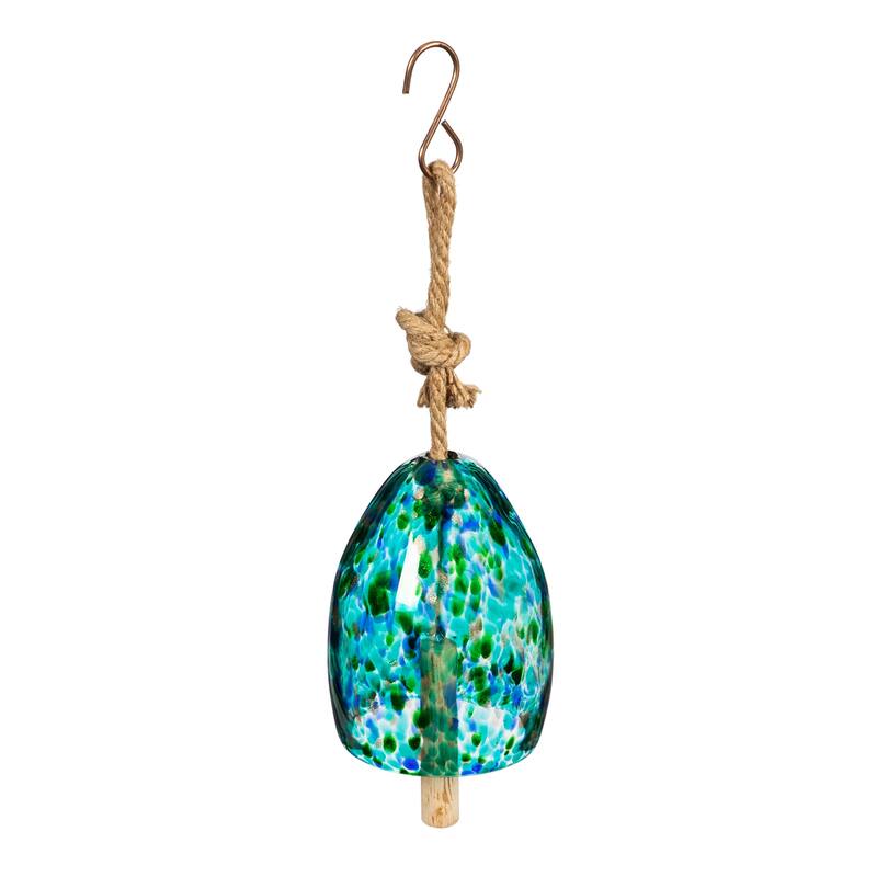 Art Glass Speckle Light Blue Bell Chime