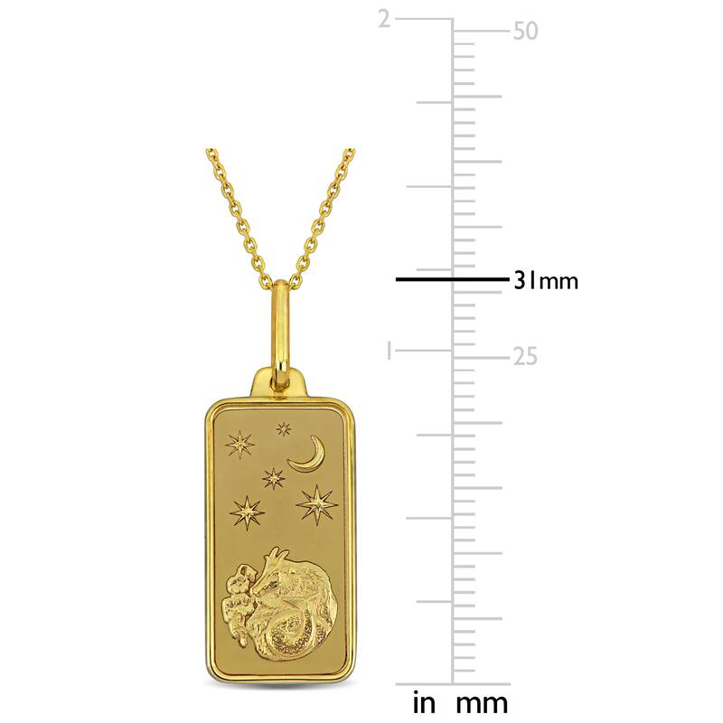 Miadora Capricorn Pendant with Chain & Spring Ring Clasp in 10K Yellow Gold