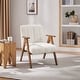 preview thumbnail 1 of 7, Yaheetech Mid Century Upholstered Accent Armchair Lounge Chair with V-Shaped Solid Wood Legs White