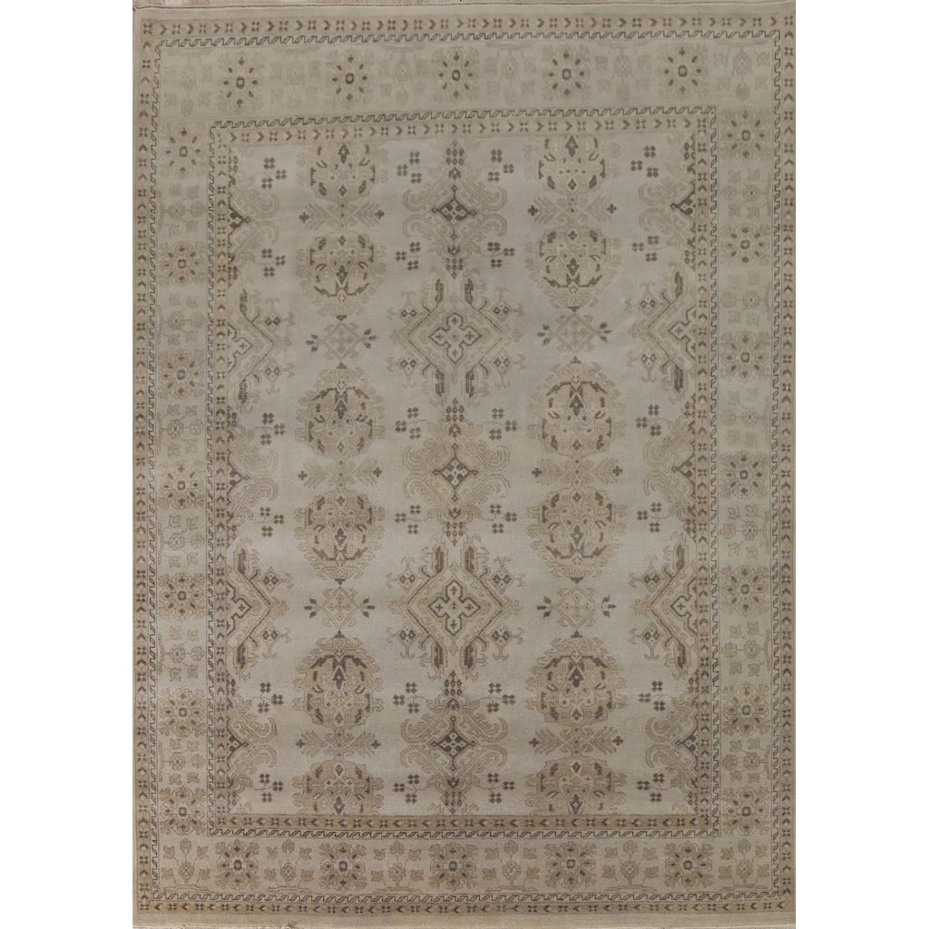 Oushak Living Room Area Rug Handmade Wool Carpet - 8'1"x 10'0"