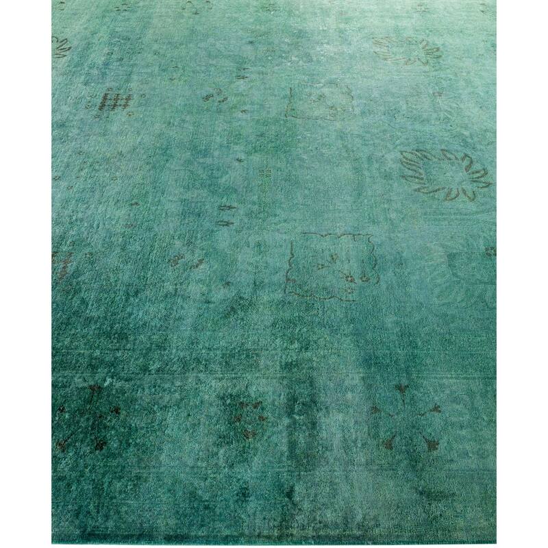 Overdyed One-of-a-Kind Hand-Knotted Area Rug - Green - 8' 1" x 9' 10"