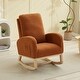 preview thumbnail 2 of 75, Upholstered Rocking Chair Nursery Chair with High Back and Side Pocket