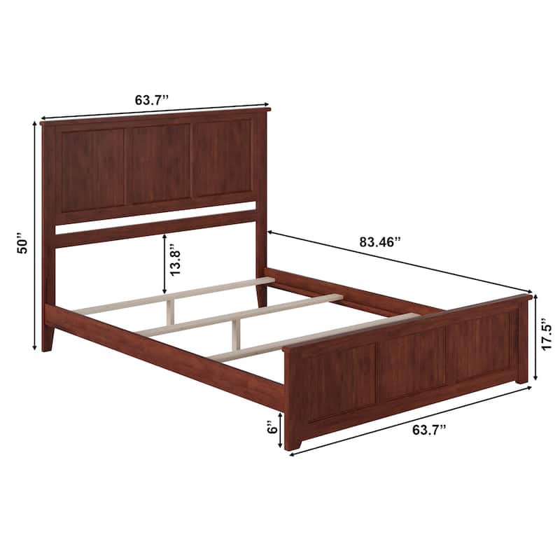 Madison Queen Foundation Bed Frame with Matching Footboard in Walnut