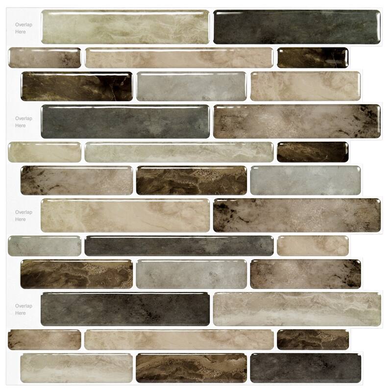 Art3d 12"x12" Vinyl Peel and Stick Backsplash Tile Marble Look(10-Pack)