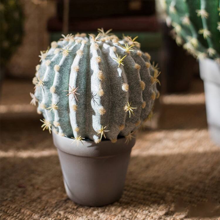 RusticReach Artificial Potted Cactus Ball