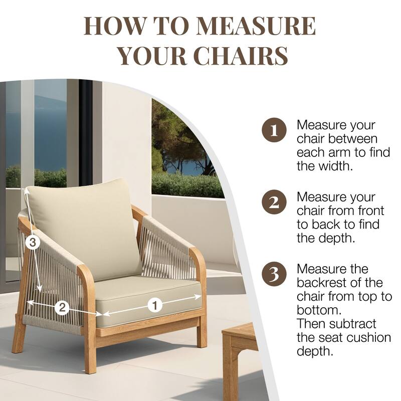 24''Wx24''Dx5.5''in Patio Sunbrella Outdoor Seat Cushions Set (Seat & Back)