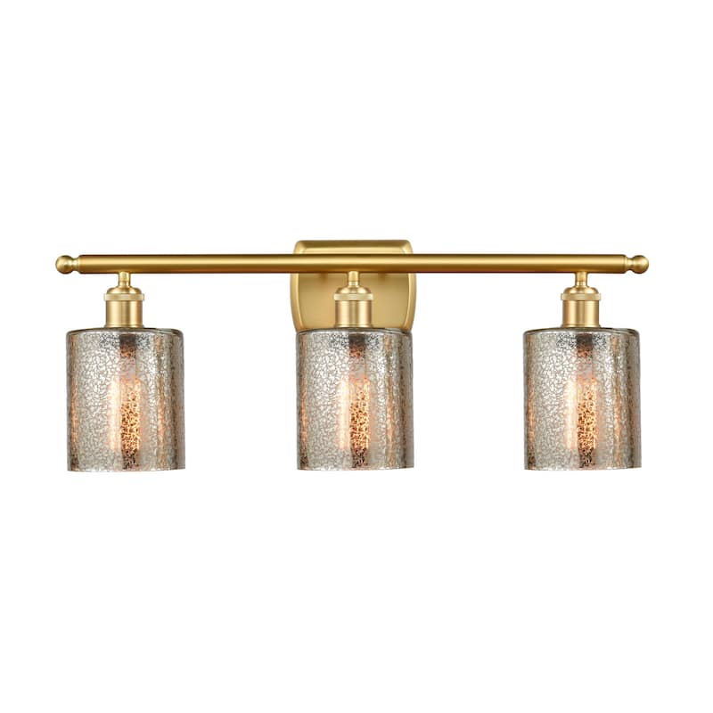 Innovations Lighting 516-3W-10-26 Cobbleskill Vanity Cobbleskill 3 - Mercury / Satin Gold
