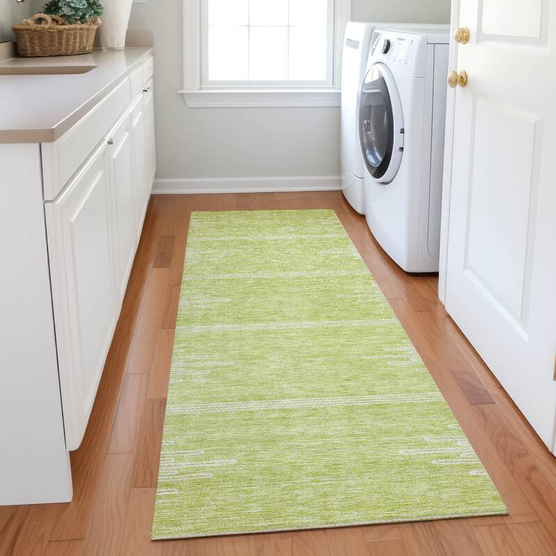 Machine Washable Indoor/ Outdoor Moroccan Boho Rug - Aloe - 2'3" x 7'6"