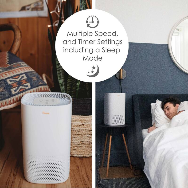 Crane True HEPA Air Purifier with UV Light for Rooms up to 250 sq. ft