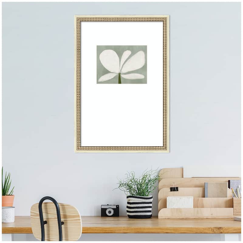 Kate and Laurel White Floral No. 2 by Gabrielly Guedes Framed Wall Art Print