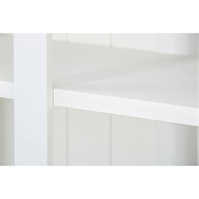 75.25"Tall Display Cabinet with Tempered Glass Double Doors, Traditional Style China Cabinet for Living Room, Kitchen, Home