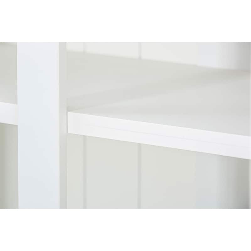 75.25'' Tall Display Cabinet with Double Glass Doors, Traditional Wooden Hutch Cabinet Collectibles Toy Organizers Rack
