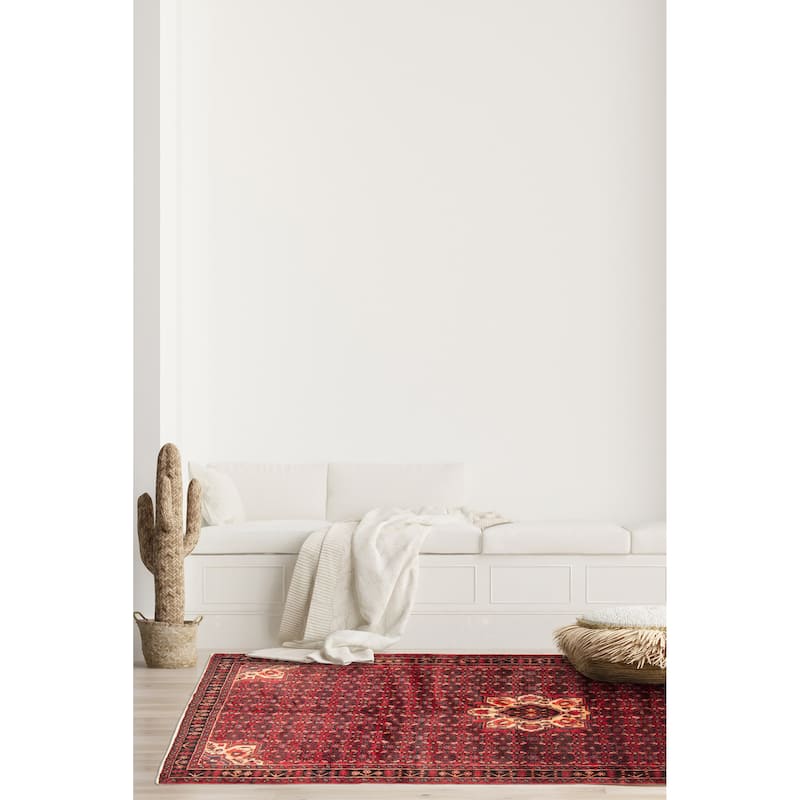 ECARPETGALLERY Hand-knotted Andelz Red Wool Rug - 5'2 x 9'11