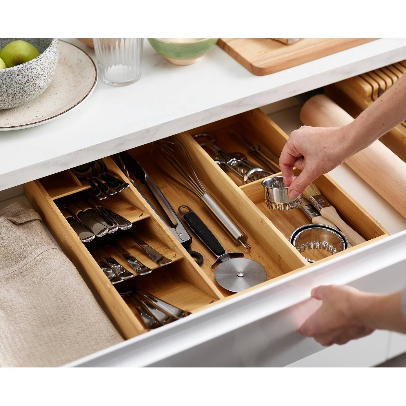 Joseph Joseph DrawerStore Bamboo Cutlery, Utensil & Gadget Organizer