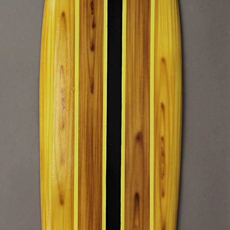 Striped Wooden Mini Surfboard Wall Hanging 39 Inch