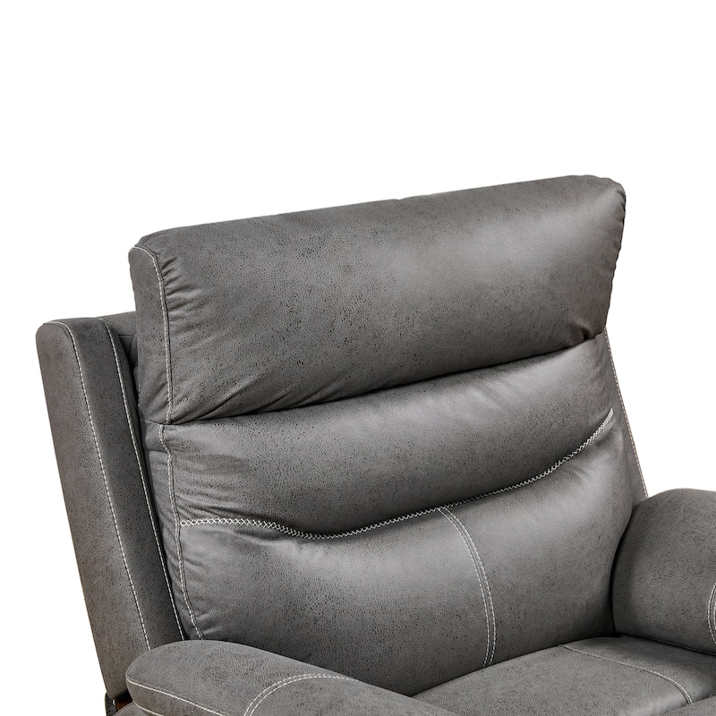 Grey Dual Motor Recliner Chair Featuring 240° Swivel, Rocking Function, USB Ports, and Adjustable Headrest