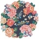 preview thumbnail 12 of 13, SAFAVIEH Hand-Tufted Jardin Cassilda Country Wool Rug 6' Round - Navy/Pink - Round