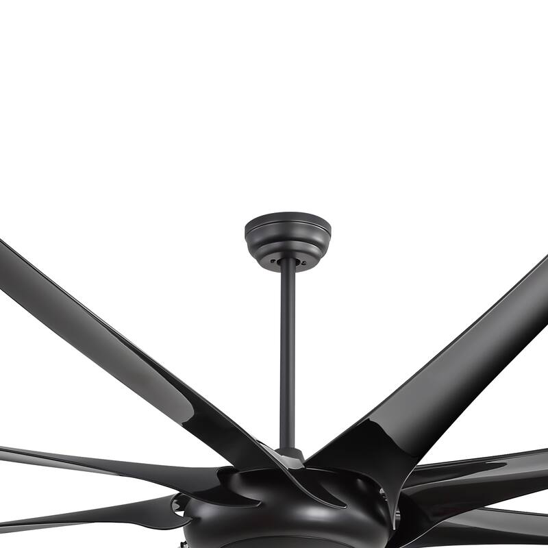 Large 100-inch 8-Blade Matte Black Ceiling Fan with Remote,No Light