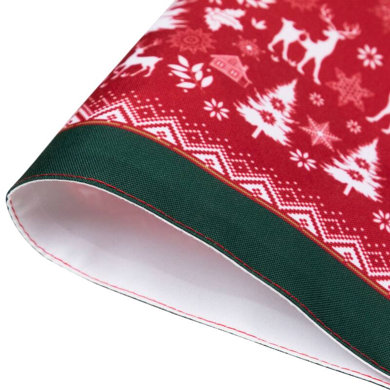 Reindeer and Snowflakes Rectangular Christmas Placemats- 18" - Set of 4