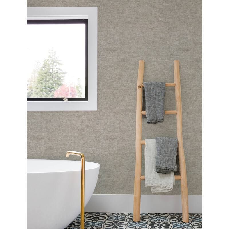 Chesapeake Tansy Dark Grey Distressed Wallpaper