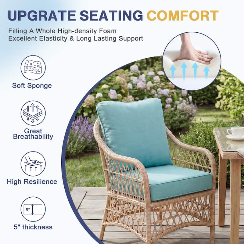 Aoodor Outdoor Seat/Back Cushion Set of 2