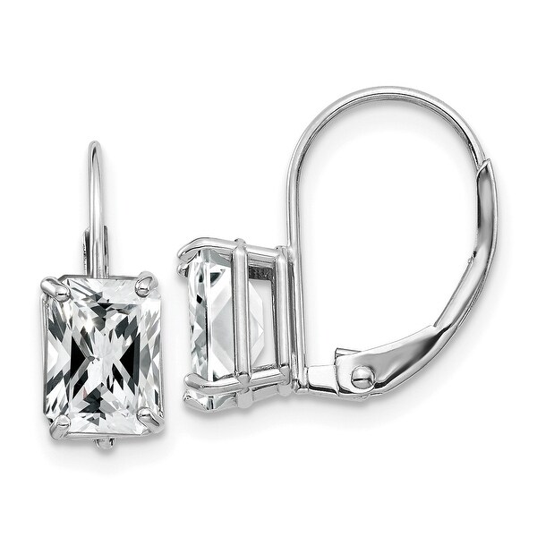 cubic zirconia emerald cut earrings