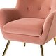 preview thumbnail 42 of 141, Eusebio Tufted Velvet Accent Chair with Wingback, Arms, and Metal Gold Legs for Living Room or Bedroom by HULALA HOME