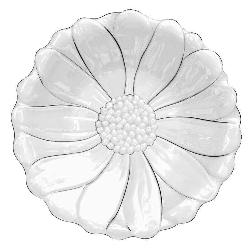 Abode Homewares Figural Flower Acrylic Salad Plate - Clear - 9.8" - Set of 6