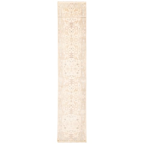 ECARPETGALLERY Hand-knotted Royal Oushak Cream Wool Rug - 2'6 x 19'9