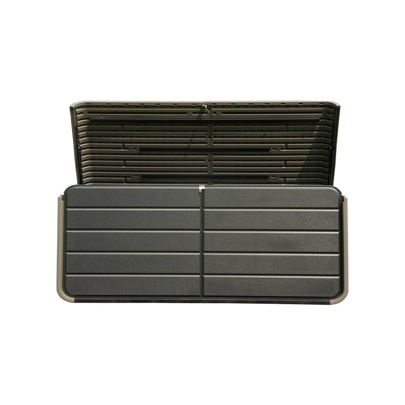 Domi 200 Resin Gallon Outdoor Storage Box - Waterproof, UV-Resistant Deck Box with Lockable Lid - 160 Gallon