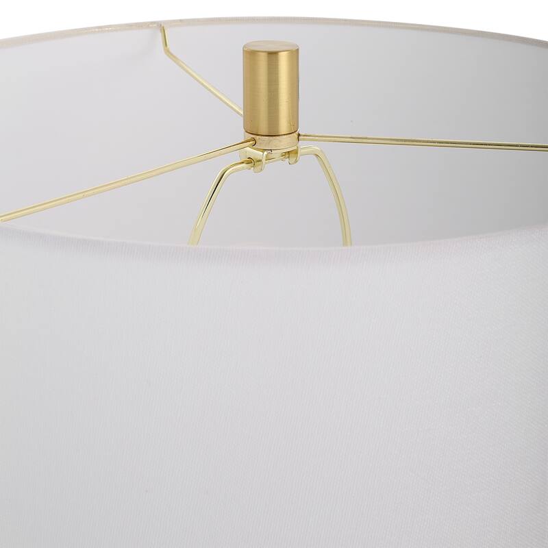 Gloss White Ceramic Table Lamp - 15"W x 26.25"H x 15"D