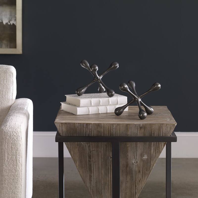 Uttermost 17690 Harlan 5-1/2" Tall Aluminum Abstract Table Statue -