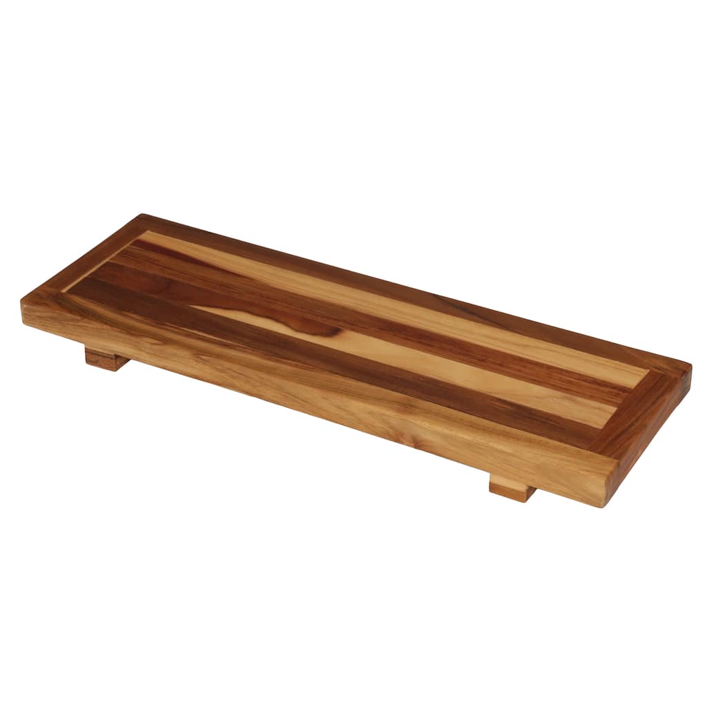 EcoDecors Eleganto EarthyTeak 29" Teak Wood Bath Tray and Seat