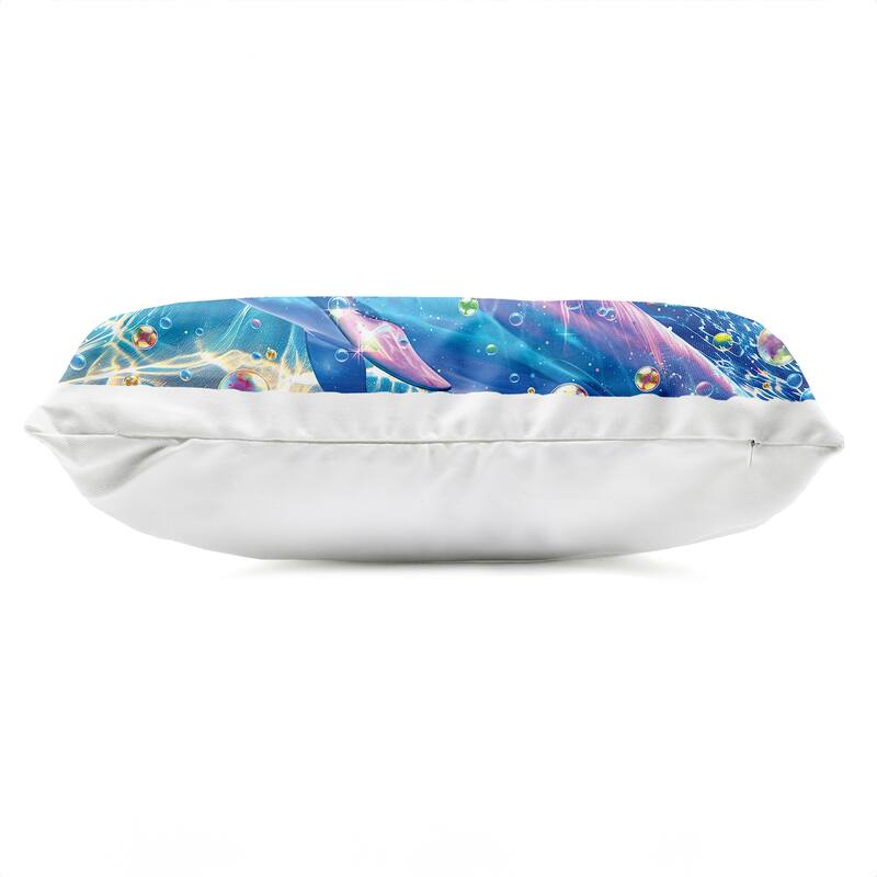 Stupell Chromatic Dolphins Trio Printed Outdoor Throw Pillow Design by Michael Ward