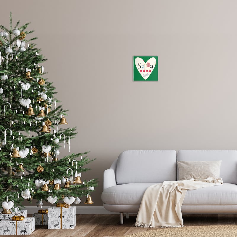 Stupell Santa Stop Here Heart Wall Plaque Art Design By Sazerelli Designs