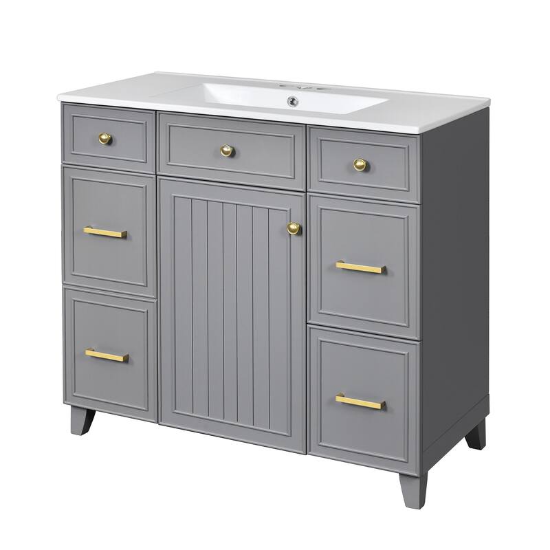 GDFStudio - Zyra Wood 36" Bathroom Vanity