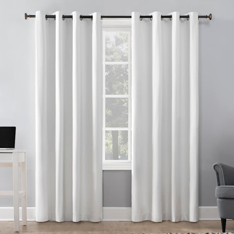 Sun Zero Duran Thermal Insulated Total Blackout Grommet 1-Piece Curtain Panel, Single Panel - 50" x 63" - White
