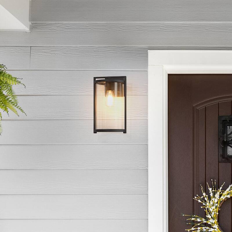 Hunter Astwood Outdoor WeatherMax Black Wall Light - Transitional, Modern - Front Porch, Patio, Garage - Corrosion Resistant! - 14"