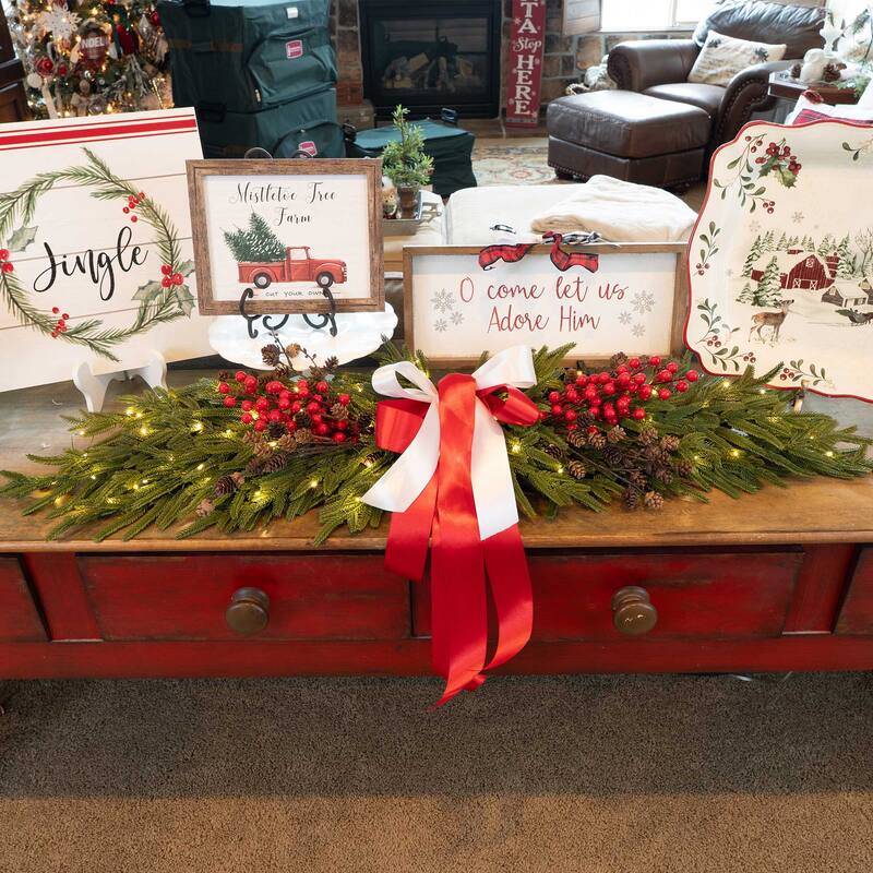 Pre-Lit LED Table Top Swag - Norfolk - 46