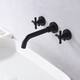 SUMERAIN Wall Mount Black Bathroom Faucets and Rough-in Valve Included ...