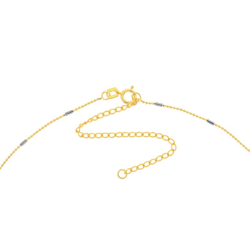 Curata 14k Two-tone Gold 0.95mm Saturn Choker Necklace (Spring Ring)